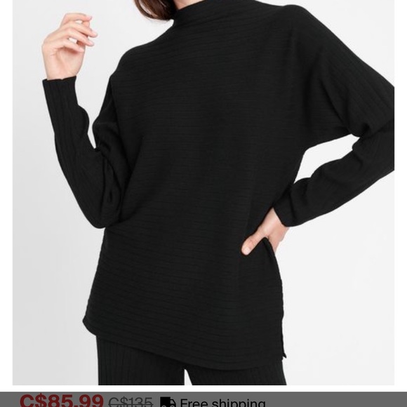 New with tags Banana republic funnel neck ribbed long sleeve top sweater XS - Picture 3 of 7